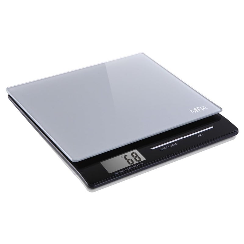 MIRA 11 lb Digital Food Scale - Glass Platform with Multi-Unit Measurement - Easy One-Touch Tare Function - Image 1